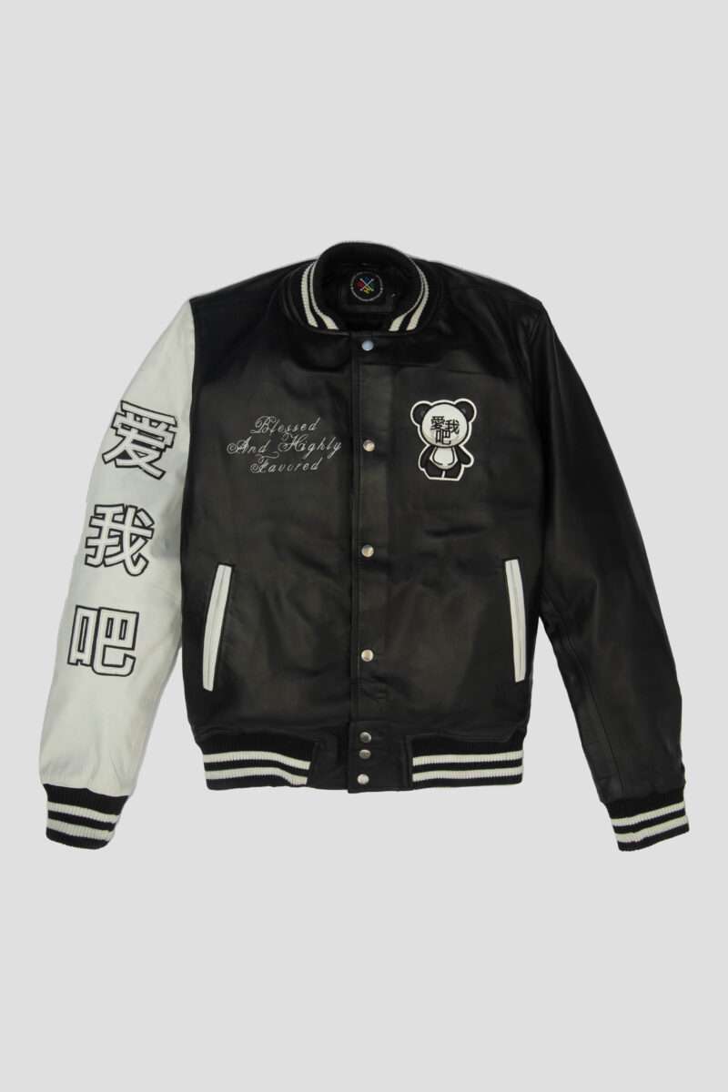 Unisex Panda Leather Jacket