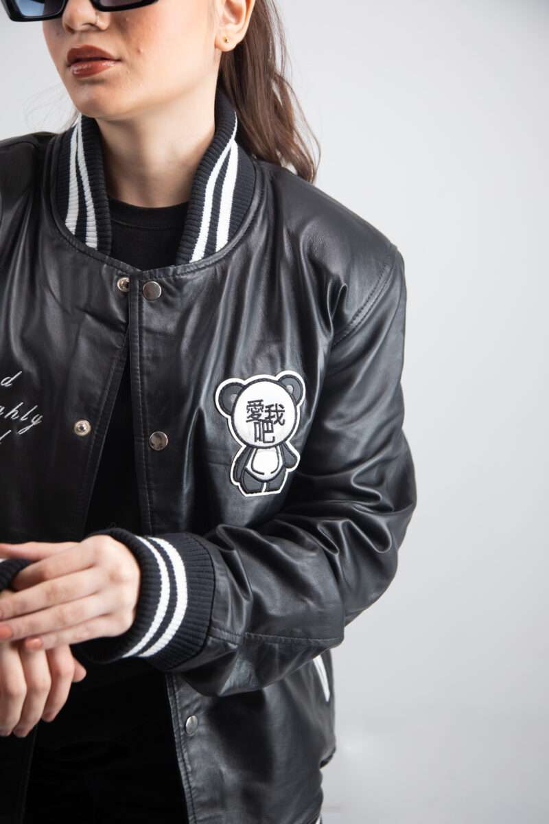 Unisex Panda Leather Jacket - Image 5