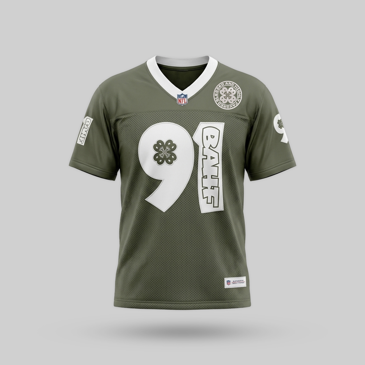 Pslm 91 Olive Football Jersey